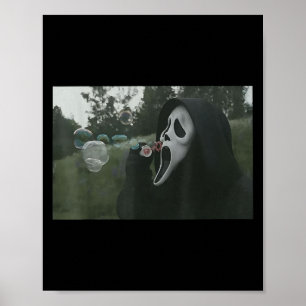 Vintage Scary Face Horror Poster Halloween