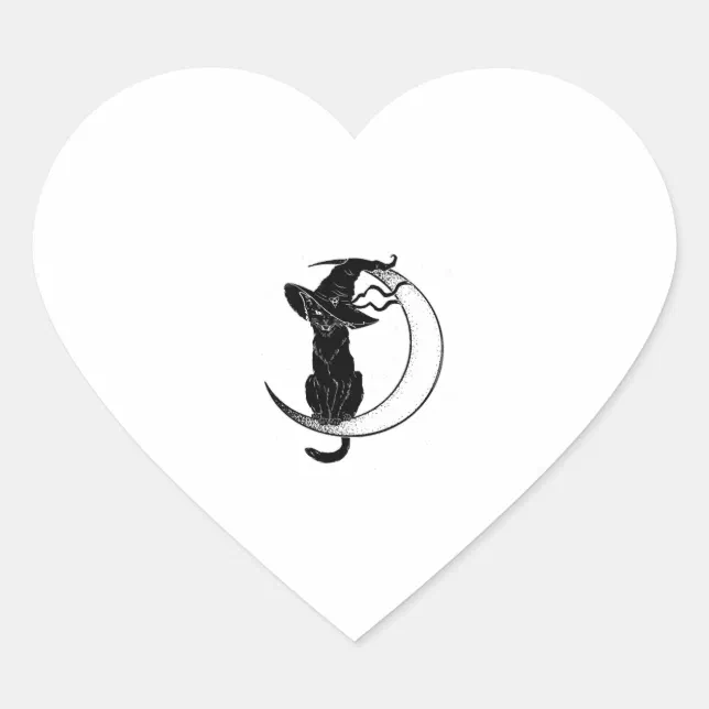 Vintage Scary Halloween Black Cat Costume Shirt Heart Sticker | Zazzle