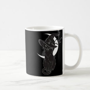 Vintage Scary Halloween Black Cat Costume Witch Ha Coffee Mug