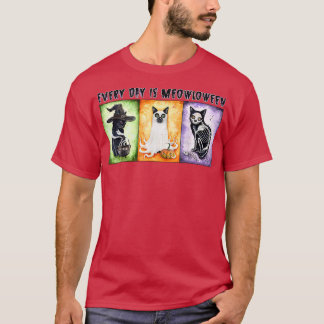 Vintage Scary Halloween Cat Costume Classical Horr T-Shirt