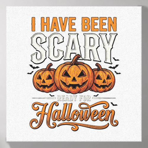 Vintage Scary Halloween Pumpkin Shirt Design_1 Canvas Photo Tile