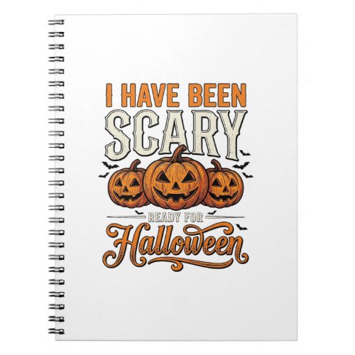 Vintage Scary Halloween Pumpkin Shirt Design_1 Notebook
