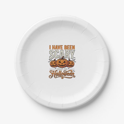 Vintage Scary Halloween Pumpkin Shirt Design_1 Paper Plates