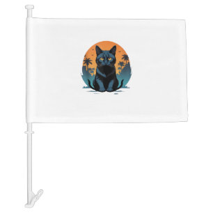 Vintage Scary Halloween Retro Black Cat Costume fo Car Flag