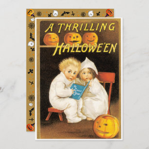Vintage Scary Halloween Stories Invitation