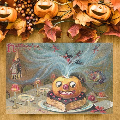 Vintage Scary Jack_O_Lantern wWitches  Devils  Tissue Paper