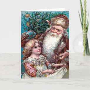 Vintage Scary Santa Holiday Card