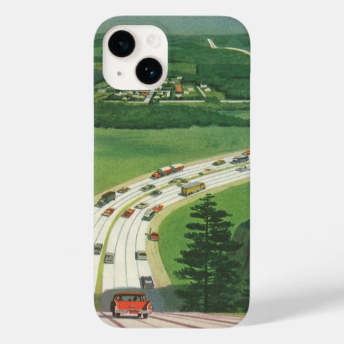 Vintage Scenic American Highways Cars Road Trip Case_Mate iPhone 14 Case