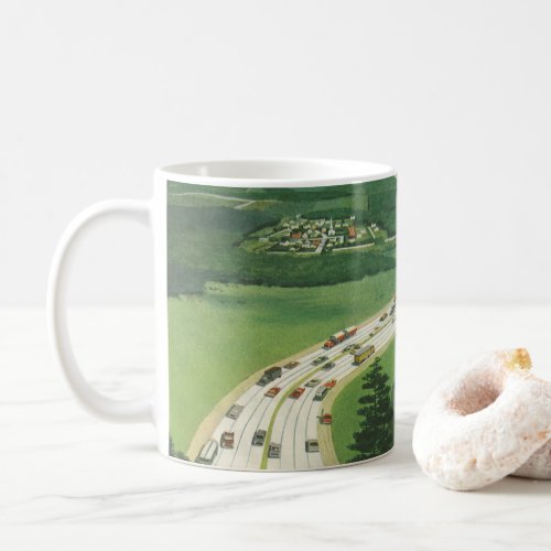 Vintage Scenic American Highways Cars Road Trip Coffee Mug