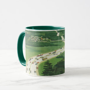 Vintage Scenic American Highways, Cars Road Trip Mug
