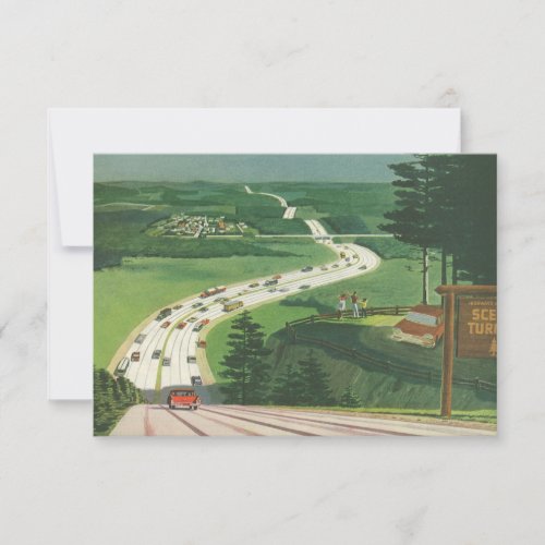 Vintage Scenic American Highways Change of Address Personalized Invitation