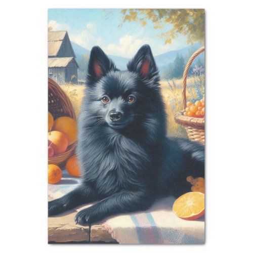 Vintage Schipperke Puppy Painting Tissue Paper