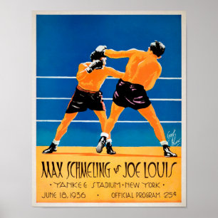 Vintage Schmeling vs. Lewis Program Cover Poster