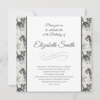 Vintage Schnauzer Lover Birthday Party Invitation