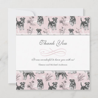Vintage Schnauzer Lover Birthday Party Thank You Card