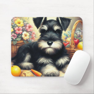 Vintage Schnauzer Painting Mouse Pad