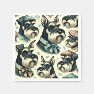 Vintage Schnauzer Seamless Illustration Napkins
