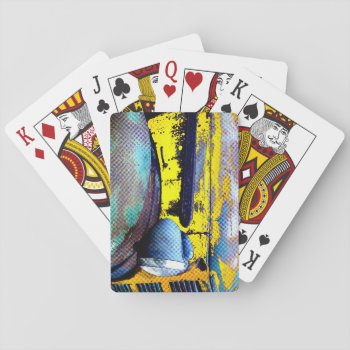 Vintage School Bus Playing Cards by buyfranklinsart at Zazzle
