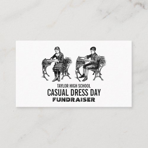 Vintage school Casual Dress Day Fundraiser Business Card