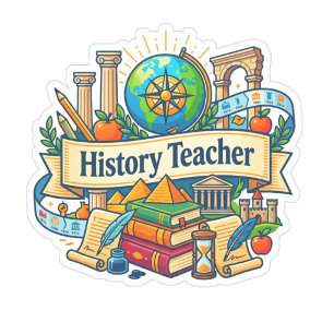Vintage School Gift   Ancient History Teacher Sticker