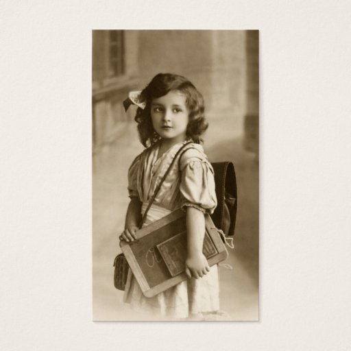 Customizable Vintage school girl bookmark business card templates
