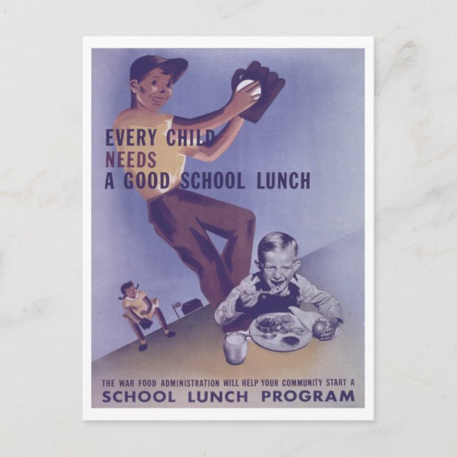 Vintage School Lunch Program Promotion 1941 (Front)