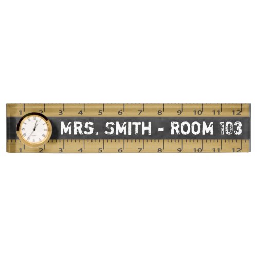 Vintage School Ruler  Teacher Name Plate