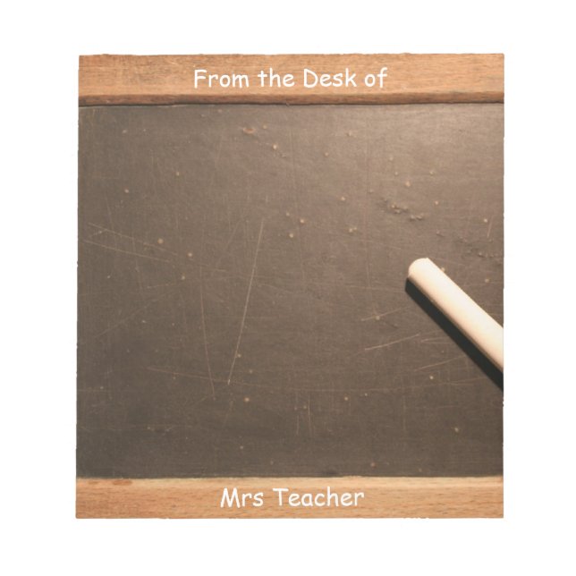 Vintage School Slate Personalized Teacher Notepad3 Notepad (Front)