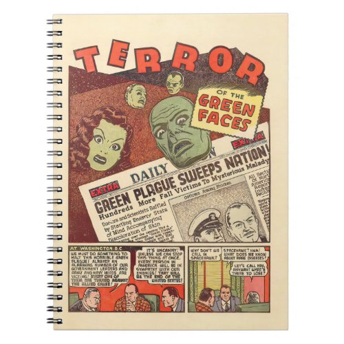 Vintage Sci_Fi Adventure Terror of the Green Faces Notebook