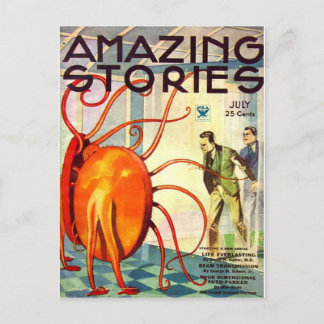 Vintage Sci Fi art Alien Postcard