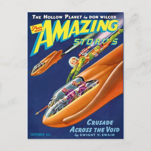 Vintage Sci Fi art Postcard