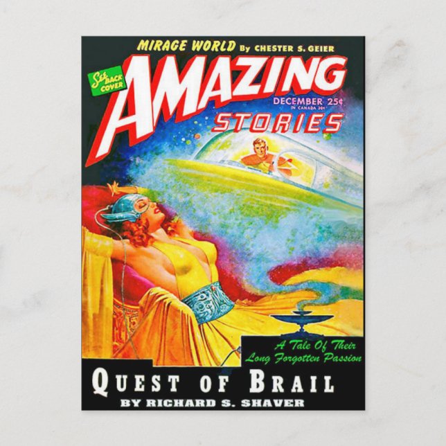 Vintage Sci Fi art Postcard (Front)