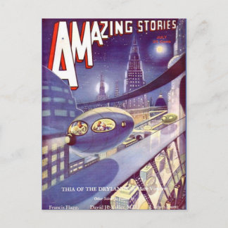 Vintage Sci Fi  art Space travel Postcard