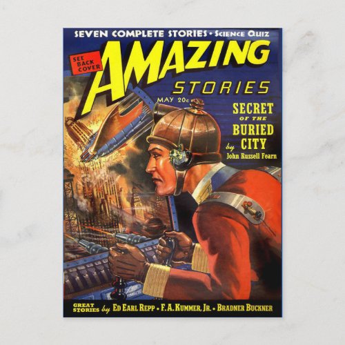 Vintage Sci Fi book cover art 1939 Postcard