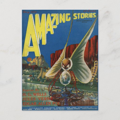Vintage Sci Fi book cover art Alien worlds Postcard