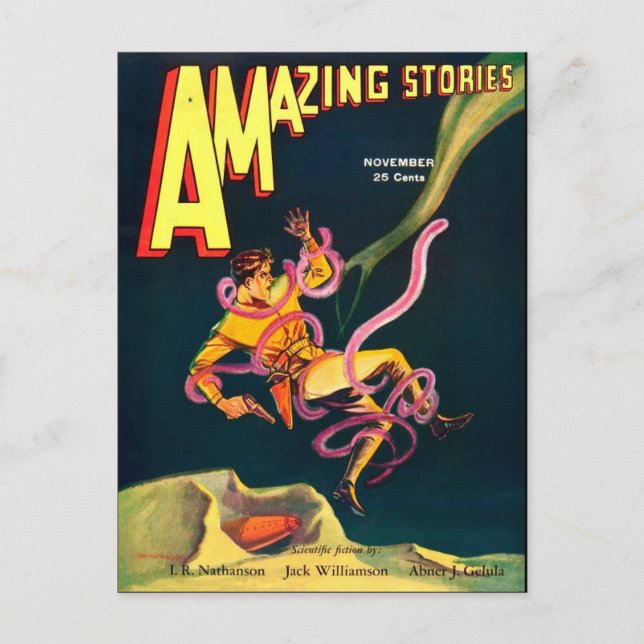 Vintage Sci Fi book cover art Postcard (Front)