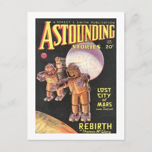 Vintage Sci Fi Comic Astounding Stories 1934 Postcard