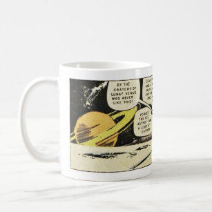 Vintage Sci-Fi Space Adventure Comics Panel Rocket Coffee Mug