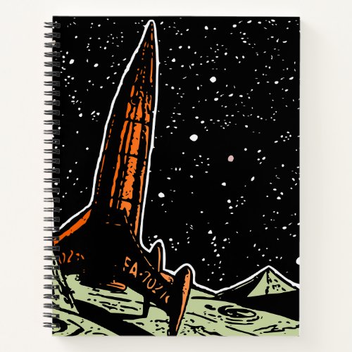 Vintage Sci Fi Space Rocketship Bullet Journal 