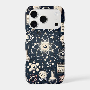 Vintage Science Dark Academia Atom Pattern iPhone 17 Pro Case