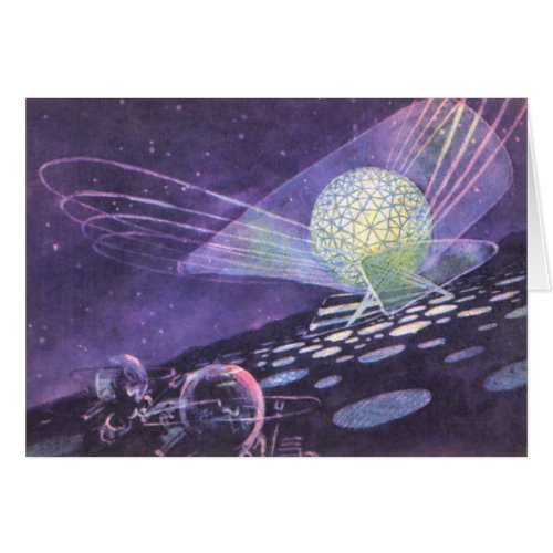 Vintage Science Fiction a Glowing Orb with Aliens