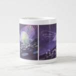 Vintage Science Fiction, a Glowing Orb with Aliens Large Coffee Mug