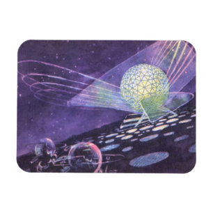 Vintage Science Fiction, a Glowing Orb with Aliens Magnet