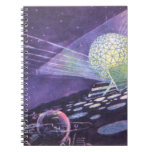 Vintage Science Fiction, a Glowing Orb with Aliens Notebook