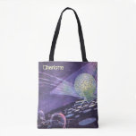 Vintage Science Fiction, a Glowing Orb with Aliens Tote Bag