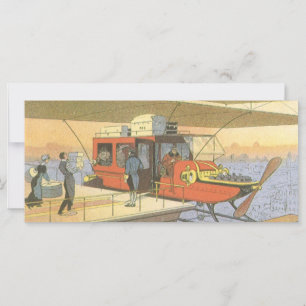 Vintage Science Fiction Airplane Helicopter Limo