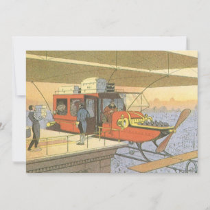 Vintage Science Fiction Airplane Helicopter Limo