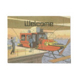 Vintage Science Fiction Airplane Helicopter Limo Doormat