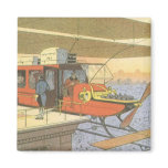 Vintage Science Fiction Airplane Helicopter Limo Magnet
