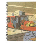 Vintage Science Fiction Airplane Helicopter Limo Notebook